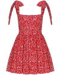 NAZLI CEREN - Audree Floral Print Poplin Mini Dress In Candy - Lyst