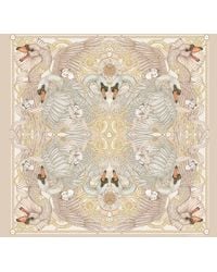 Emily Carter - Neutrals The Swan & Porcelain Silk Scarf - Lyst