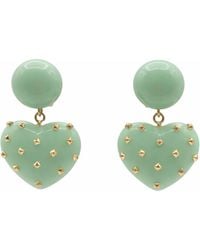Michael Nash Jewelry - Lavinia Jade Resin Studded Heart Drop Earrings - Lyst