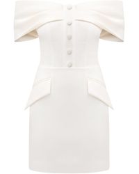 Tia Dorraine - Steel Confidence Off-Shoulder Mini Dress Pearl - Lyst