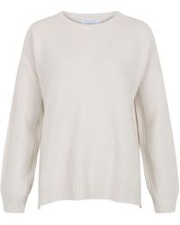 Paul James Knitwear - Neutrals Lambswool Louise Drop Shoulder Jumper - Lyst