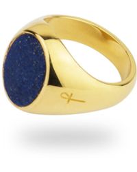 Phira London - Gold Jamestown Lapis Lazuli Oval Stone Ring - Lyst