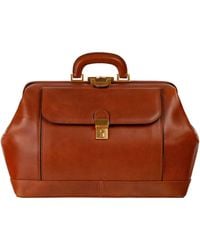 Time Resistance - Italian Cognac Leather Doctor Bag For - Lyst