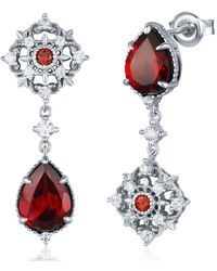 Azura Jewelry New York - Eternal Orbit Mozambique Garnet Earrings Vermeil - Lyst