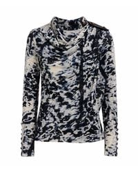 Julia Allert - Neutrals Tie-Dye Draped Cowl Neck Knit Top – Ivory - Lyst