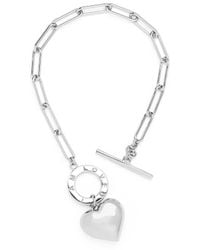 Seven Saints - I Am Loved, Heart Charm Chain Bracelet, Rhodium Plated Sterling - Lyst