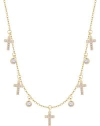 KAMARIA - Mini Cross Choker Necklace - Lyst