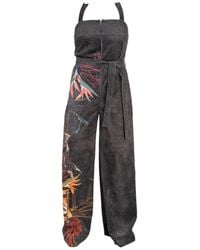 ARTISTA - Washed Corduroy Floral Print Jumpsuit - Lyst