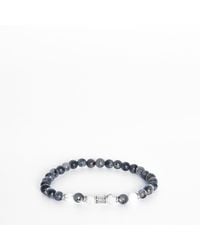 Addicted - Heart Handcrafted Sterling Bracelet With Round Labradorite & Howlite Stones - Lyst