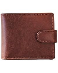 VIDA VIDA - Vida Dark Leather Tri Fold Wallet With Rfid - Lyst