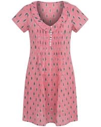 At Last - Cotton Karen Short Sleeve Day Dress - Lyst