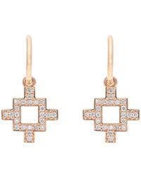 Sheida Farrokhi - Rose Minimal Flower Diamond Hoop Earrings - Lyst