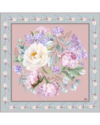 Ralufineart - Silk Satin Ravishing Peonies Scarf - Lyst