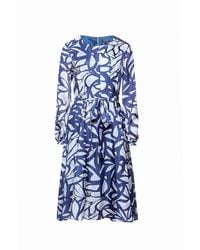 Rumour London - Freya Printed Silk Midi Dress - Lyst