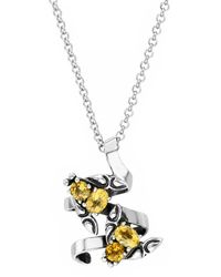 Unaloe - Sterling Fly Pendant Necklace With Faceted Stones - Lyst
