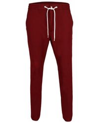 DAVID WEJ - Ashford Plain Drawstring Trouser – Burgundy - Lyst