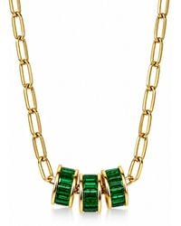 Persia Dona Jewelry - Three Emerald Rings X Link Chain Necklace - Lyst