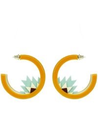 Gissa Bicalho - Handmade Acrylic Earring Hoops Kuntur Mustard - Lyst
