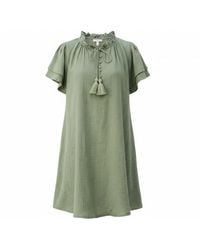 La Mandarine - Beach Kaftan Coverup, Khaki Cotton Gauze - Lyst