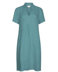 NoLoGo-chic - Elodie Short Sleeve Midi Dress Linen - Lyst
