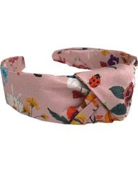 Lazyjack Press - La Vie En Rose Italian Silk Knotted Headband - Lyst