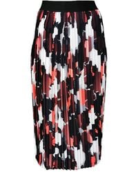 Lalipop Design - Abstract Camo Print Midi Pleated Skirt - Lyst