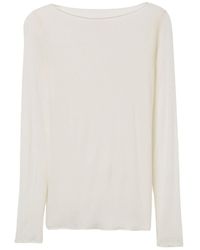 Cove - Neutrals Boat Neck Cream Modal Cashmere Base Layer - Lyst