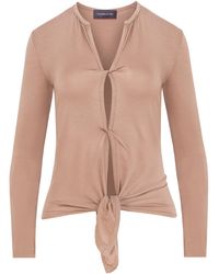 Mandragora - Neutrals Viscose Cappuccino Top With Woven Openings - Lyst