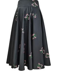 Roch Perel - Floral Taffeta Midi Skirt - Lyst