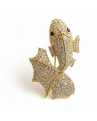 Silver & Elegant Co. - Fish Thick Plated Bronze Brooch - Lyst
