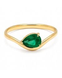 Belinda Jewelz - Emerald Wavy Solitair Birthstone Ring - Lyst
