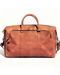 Touri - Genuine Leather Duffel With Zip Pockets - Lyst