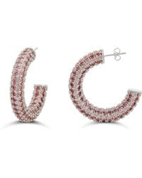SHYMI - Colored Crystal Pave Hoop Earrings - Lyst