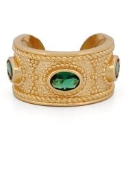 Ebru Jewelry - Queen Cleopatra Emerald Energy Cuff Adjustable Ring - Lyst