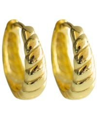 Nazzar - Small Croissant Hoop Huggie Earrings - Lyst
