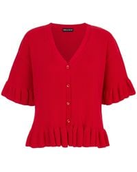 Cara & The Sky - Marlow Ruffle Co-Ord Short Sleeve Cardigan - Lyst