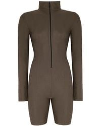 No'design - Zip-Up Short Khaki Jumpsuit - Lyst