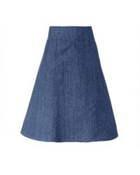 Italia A Collection - Denim Flare Skirt - Lyst