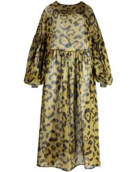 Klements - Dusk Dress In Cheetah Silk Chiffon - Lyst