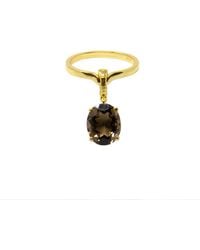 NASI SILVER - Crystalis Dancer Dangling Ring- Smokey Quartz - Lyst