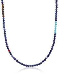 Nialaya - Faceted Dumortierite Necklace With Tiger Eye And - Lyst
