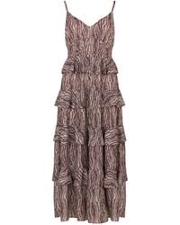Raffya - Tangiers Tiered Line Print Maxi Dress - Lyst