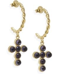 Vintouch Italy - Hope-Plated Iolite Hoop Earrings - Lyst
