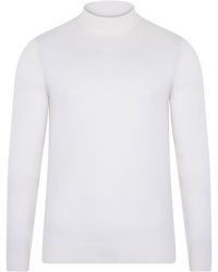 Paul James Knitwear - Extra Fine Merino Wool Shaw Mock Turtleneck Jumper - Lyst