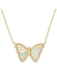 KAMARIA - Opal Butterfly Necklace With Stripes - Lyst