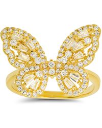 Kylie Harper - Baguette Diamond Cz Butterfly Ring - Lyst