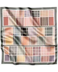 Lamberty Munich - Soft Grid Italian Silk Scarf Multi Colours - Lyst