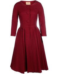 Santinni - 'lady' Italian Wool Swing Dress Coat In Rosso - Lyst