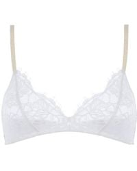 SAETA Paris - Cotton Lace & Silk Bra - Lyst