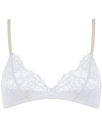 SAETA Paris - Cotton Lace & Silk Bra - Lyst